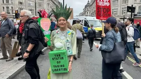 Countless Protesters Assemble in Heart of London to Denounce Trump's Second State Visit